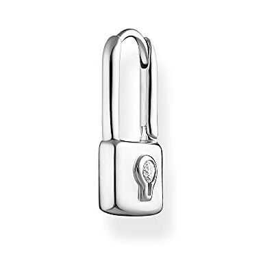 THOMAS SABO Sabo Damen Kreole Schloss 925er Sterlingsilber mit Zirkonia Clipverschluss, CR679-051-14 THOMAS SABO Sabo Damen Kreole Schloss 925er Sterlingsilber mit Zirkonia Clipverschluss, CR679-051-14