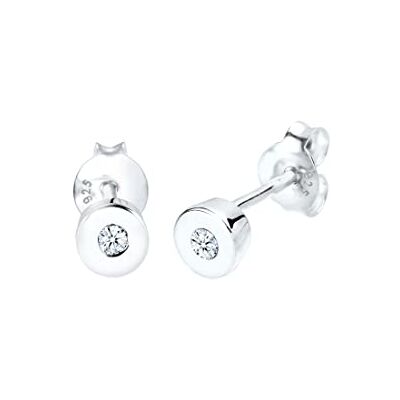 DIAMORE Elli diamanter-örhängen dam basic klassiker med diamant (0,06 ct.) i 925 sterlingsilver, En storlek, övrigt, Diamant DIAMORE Elli diamanter-örhängen dam basic klassiker med diamant (0,06 ct.) i 925 sterlingsilver, En storlek, övrigt, Diamant