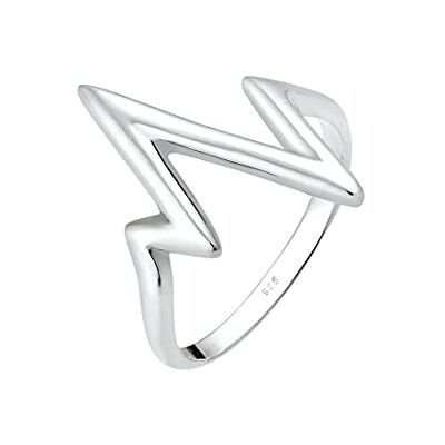 Elli kvinnors 925 sterlingsilver sicksack ring, N, Sterlingsilver, Ohne Elli kvinnors 925 sterlingsilver sicksack ring, N, Sterlingsilver, Ohne