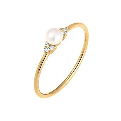 Elli Diamore Dam stapelring, 54 EU, gult guld, Diamant, Elli Diamore Dam stapelring, 54 EU, gult guld, Diamant,