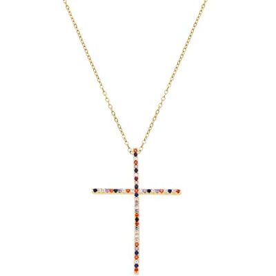 LUXENTER 18K guldfinish flerfärgad zirkon halsband – orätt, stor, metall, kubisk zirkonia, grande, metall, kubisk zirkon, Grande, Metall, Kubisk zirkonia LUXENTER 18K guldfinish flerfärgad zirkon halsband – orätt, stor, metall, kubisk zirkonia, grande, metall, kubisk zirkon, Grande, Metall, Kubisk zirkonia