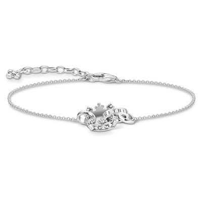 THOMAS SABO Sabo Damen Armband Handgearbeitete Krone und Ring mit „FOREVER TOGETHER“ Gravur in 925 Sterlingsilber, Gr. 16cm-19cm, A1982-643-14-L19V THOMAS SABO Sabo Damen Armband Handgearbeitete Krone und Ring mit „FOREVER TOGETHER“ Gravur in 925 Sterlingsilber, Gr. 16cm-19cm, A1982-643-14-L19V