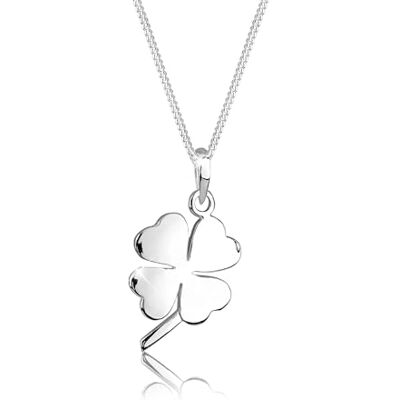 Elli halsband damer klöverblad hänge modern lyckobringare i 925 sterlingsilver, 45, fasettad slipning, Utan Elli halsband damer klöverblad hänge modern lyckobringare i 925 sterlingsilver, 45, fasettad slipning, Utan
