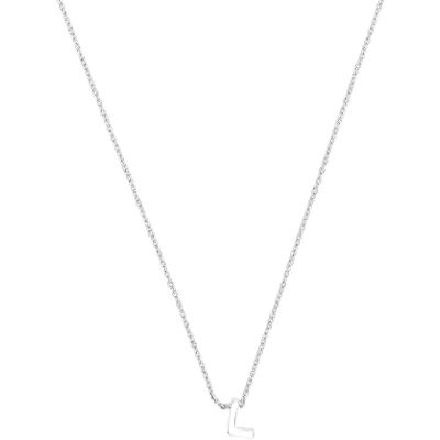 LUXENTER Alfabet silverfärgat halsband bokstav L, Mediano, Metall, Utan ädelsten LUXENTER Alfabet silverfärgat halsband bokstav L, Mediano, Metall, Utan ädelsten