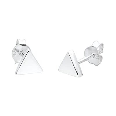 Elli örhängen dam stiftörhängen basic triangel geo i 925 sterlingsilver, fasettad slipning, Utan Elli örhängen dam stiftörhängen basic triangel geo i 925 sterlingsilver, fasettad slipning, Utan