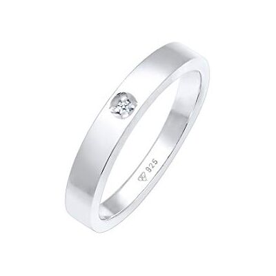 DIAMORE Elli diamanter ring patiens klassisk med diamant (0,015 ct.) i 925 sterlingsilver, N, Sterlingsilver, Diamant DIAMORE Elli diamanter ring patiens klassisk med diamant (0,015 ct.) i 925 sterlingsilver, N, Sterlingsilver, Diamant