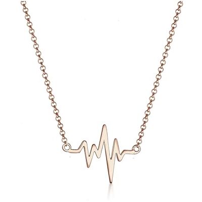Elli halsband damer hjärtslag kärlek i 925 sterlingsilver, 45, fasettad slipning, Utan Elli halsband damer hjärtslag kärlek i 925 sterlingsilver, 45, fasettad slipning, Utan
