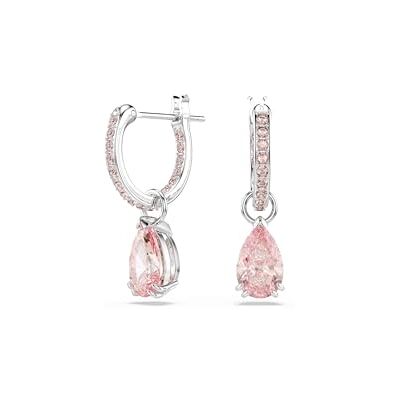 Swarovski Attract Droppörhängen, Päronslipning, Rosa, Rodiumpläterad Swarovski Attract Droppörhängen, Päronslipning, Rosa, Rodiumpläterad