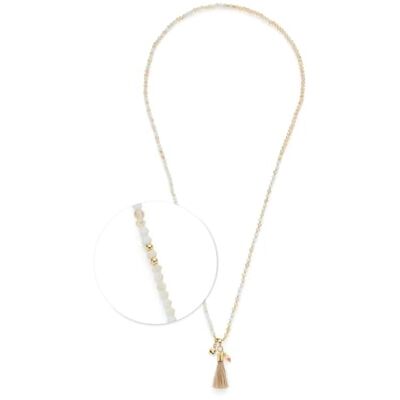 JEWELS BY LEONARDO halsband Donna • lång ändlös kedja av guldfärgat rostfritt stål • Glaspärlkedja i mjuka beige toner • Tofshänge • 80 cm längd • Smycken present för kvinnor • 024897, 80 cm, JEWELS BY LEONARDO halsband Donna • lång ändlös kedja av guldfärgat rostfritt stål • Glaspärlkedja i mjuka beige toner • Tofshänge • 80 cm längd • Smycken present för kvinnor • 024897, 80 cm,