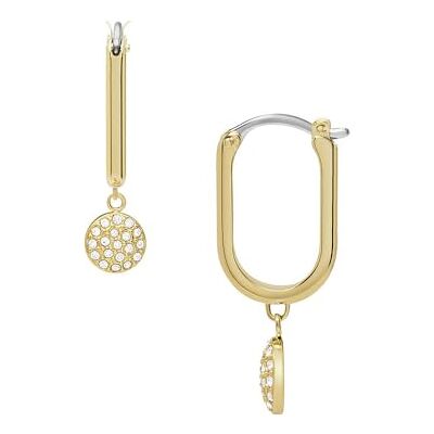 Fossil Women's Sadie Glitz Disc örhängen, guldfärgat rostfritt stål, JF04546710 Fossil Women's Sadie Glitz Disc örhängen, guldfärgat rostfritt stål, JF04546710
