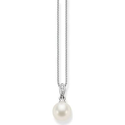 THOMAS SABO damkedja med hänge 925 silverpärla vit oval slipning zirkonia 42 cm – säck150060, 38 cm, Sterlingsilver, Pärla Kubisk zirkonia THOMAS SABO damkedja med hänge 925 silverpärla vit oval slipning zirkonia 42 cm – säck150060, 38 cm, Sterlingsilver, Pärla Kubisk zirkonia