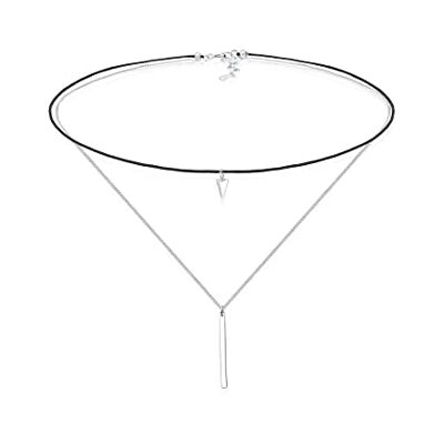 Elli damer äkta smycken halsband halsband choker med hänge lager triangel rektangel geo i 925 sterlingsilver förgyllt 36 cm längd, 36, Nylon, Ingen ädelsten Elli damer äkta smycken halsband halsband choker med hänge lager triangel rektangel geo i 925 sterlingsilver förgyllt 36 cm längd, 36, Nylon, Ingen ädelsten