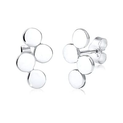 Elli örhängen cirkel geo minimal 925 sterlingsilver, fasettad slipning, Utan Elli örhängen cirkel geo minimal 925 sterlingsilver, fasettad slipning, Utan