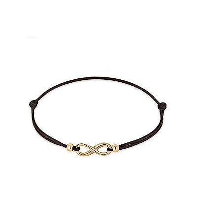 Elli armband kvinnor oändlighetssymbol trend med textilband i 925 sterlingsilver, 17, Gummi Elli armband kvinnor oändlighetssymbol trend med textilband i 925 sterlingsilver, 17, Gummi