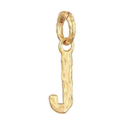 Elli hänge dam bokstav J organiskt utseende i 925 sterling silver förgyllt, Einheitsgröße, Sterlingsilver, Utan Elli hänge dam bokstav J organiskt utseende i 925 sterling silver förgyllt, Einheitsgröße, Sterlingsilver, Utan