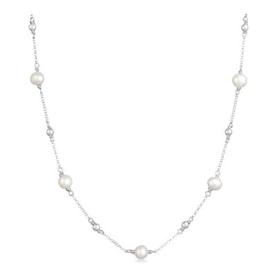Elli Halsband dambollar filigran med sötvattenodlade pärlor i 925 sterling silver förgyllda, 400, Sterlingsilver Pärla, Utan Elli Halsband dambollar filigran med sötvattenodlade pärlor i 925 sterling silver förgyllda, 400, Sterlingsilver Pärla, Utan