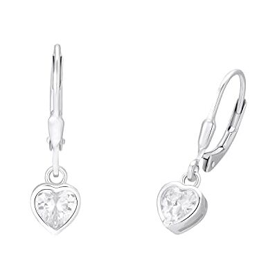 Prinzessin Lillifee Örhängen 925 sterlingsilver barnörhängen för flickor, med zirconia synth., 2,1 cm, hjärta, kommer i presentförpackning med smycken Prinzessin Lillifee Örhängen 925 sterlingsilver barnörhängen för flickor, med zirconia synth., 2,1 cm, hjärta, kommer i presentförpackning med smycken