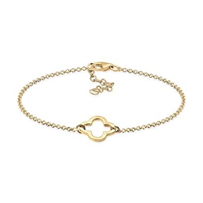 Elli Damarmband med klöverblad symbol lyckoamulett Talisman i 925 sterling silver e silver, colore: Guld, cod. 0203361015_18 Elli Damarmband med klöverblad symbol lyckoamulett Talisman i 925 sterling silver e silver, colore: Guld, cod. 0203361015_18