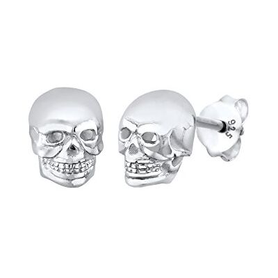 Elli Örhängen damer örhängen dödskalle kjol gotisk trend i 925 sterlingsilver, År rund, utan sten Elli Örhängen damer örhängen dödskalle kjol gotisk trend i 925 sterlingsilver, År rund, utan sten