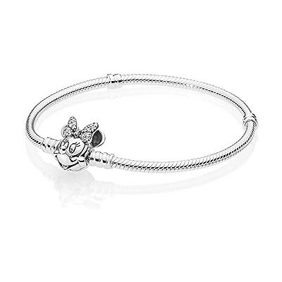 PANDORA Disney Pavé Minnie Maus-Kugelverschluss Schlangen-Gliederarmband Sterling Silber 18 cm PANDORA Disney Pavé Minnie Maus-Kugelverschluss Schlangen-Gliederarmband Sterling Silber 18 cm
