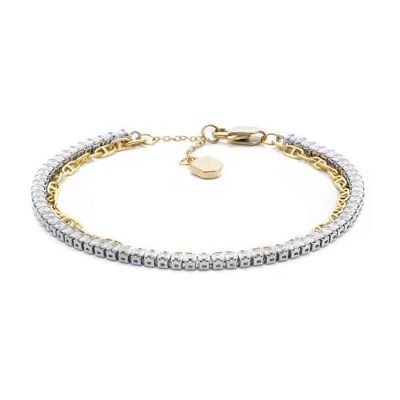 Fossil Heritage Damarmband i rostfritt stål med lobster- eller toggleförslutning, Guld- och silverton Fossil Heritage Damarmband i rostfritt stål med lobster- eller toggleförslutning, Guld- och silverton
