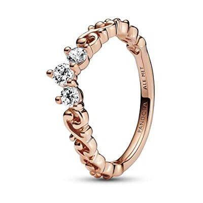 PANDORA Moments kunglig tiara 14k roséguldpläterad ring med klar kubisk zirkonia, 48 PANDORA Moments kunglig tiara 14k roséguldpläterad ring med klar kubisk zirkonia, 48