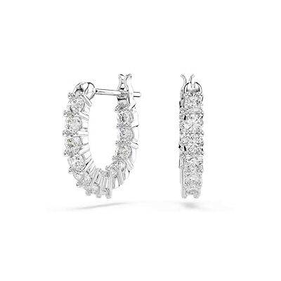 Swarovski Vittore bågeörhängen, Vita, Rhodiumpläterade Swarovski Vittore bågeörhängen, Vita, Rhodiumpläterade