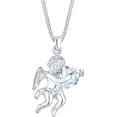 Elli Dam 925 sterling silver xilion slipad kubisk zirkon halsband med längd 45 cm, 450, Kristall, Kubisk zirkonia Elli Dam 925 sterling silver xilion slipad kubisk zirkon halsband med längd 45 cm, 450, Kristall, Kubisk zirkonia