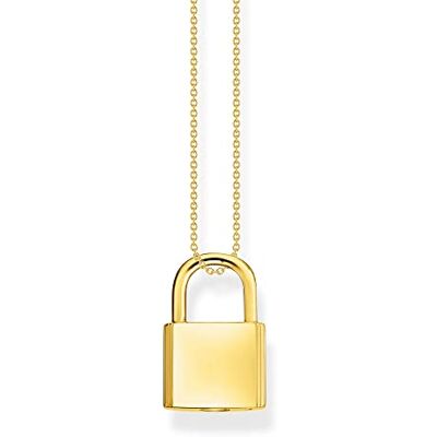 THOMAS SABO Kette Schloss aus 925er Sterlingsilber 750er Gelbgold-Vergoldung, Länge: 40cm 45cm, KE2130-413-39-L45V THOMAS SABO Kette Schloss aus 925er Sterlingsilber 750er Gelbgold-Vergoldung, Länge: 40cm 45cm, KE2130-413-39-L45V