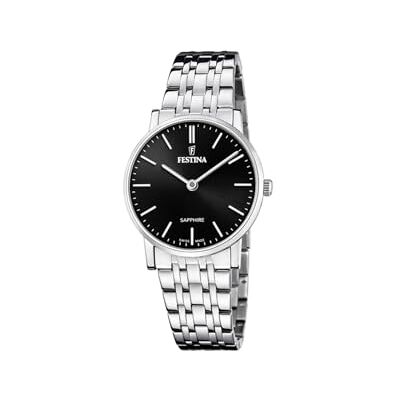Festina Damklocka F20047/4 Classics med silver 316l rostfritt stål fodral och silver 316l rostfritt stålarmband, svart, armband, Svart, armband Festina Damklocka F20047/4 Classics med silver 316l rostfritt stål fodral och silver 316l rostfritt stålarmband, svart, armband, Svart, armband