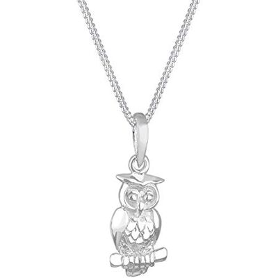 Elli Halsband damer uggla hänge djur i 925 sterlingsilver, 450, fasettslipning, Utan Elli Halsband damer uggla hänge djur i 925 sterlingsilver, 450, fasettslipning, Utan