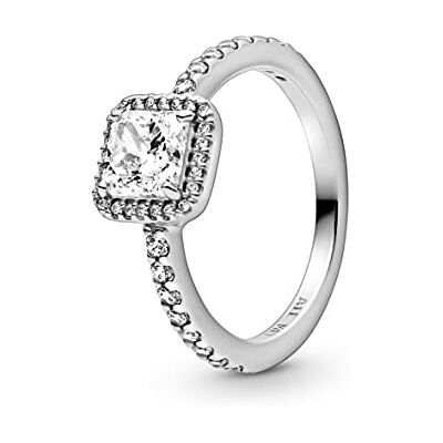 PANDORA Timeless fyrkantig ring i sterling silver med klar kubisk zirkonia, 50 PANDORA Timeless fyrkantig ring i sterling silver med klar kubisk zirkonia, 50