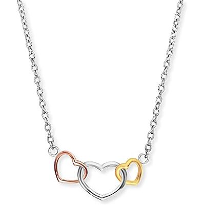 Engelsrufer Damen-Halskette mit Herz Anhängern, aus 925er Sterling Silber, Karabinerverschluss, Länge: 44 cm, ERN-WITHLOVE-03 Engelsrufer Damen-Halskette mit Herz Anhängern, aus 925er Sterling Silber, Karabinerverschluss, Länge: 44 cm, ERN-WITHLOVE-03