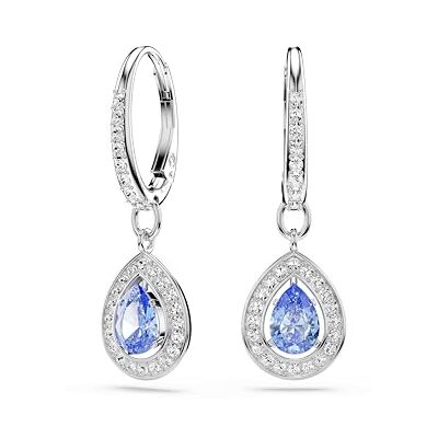 Swarovski Una droppörhängen, Drop cut, Blå, Rhodiumpläterade Swarovski Una droppörhängen, Drop cut, Blå, Rhodiumpläterade
