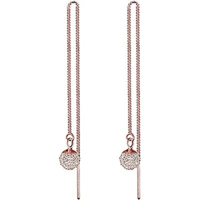Elli örhängen damer öronhängare boll glamorös med kristaller i 925 sterlingsilver, Roséguld Kristall Metall, Kristall Elli örhängen damer öronhängare boll glamorös med kristaller i 925 sterlingsilver, Roséguld Kristall Metall, Kristall