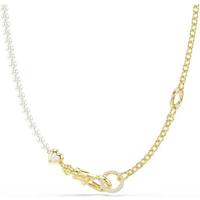 Swarovski Idyllia halsband, Kristallpärla, Vit, Guldfärgad Swarovski Idyllia halsband, Kristallpärla, Vit, Guldfärgad