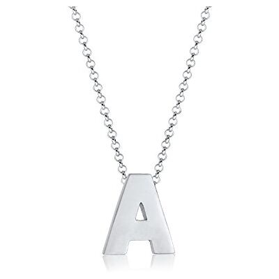Elli halsband dam bokstav S initialer trend minimal i 925 sterlingsilver, 45 cm, Sterlingsilver, Ingen ädelsten Elli halsband dam bokstav S initialer trend minimal i 925 sterlingsilver, 45 cm, Sterlingsilver, Ingen ädelsten
