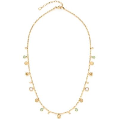 JEWELS BY LEONARDO Leonardo Jewels Halskette Ella für Damen aus Edelstahl IP Gold, mit aquafarbenem Glaskristall und gelben Zirkonia Steinen, Länge: 45cm + 5cm, 23543 JEWELS BY LEONARDO Leonardo Jewels Halskette Ella für Damen aus Edelstahl IP Gold, mit aquafarbenem Glaskristall und gelben Zirkonia Steinen, Länge: 45cm + 5cm, 23543