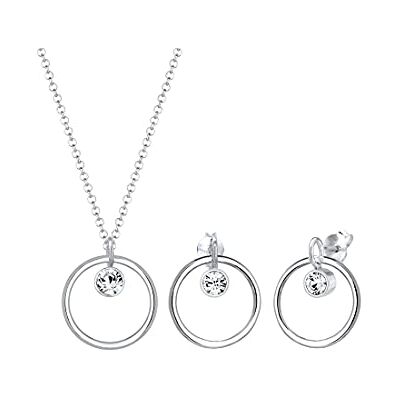 Elli Smyckesset cirkel Geo kristaller 925 silver Tondo,Sterlingsilver Elli Smyckesset cirkel Geo kristaller 925 silver Tondo,Sterlingsilver