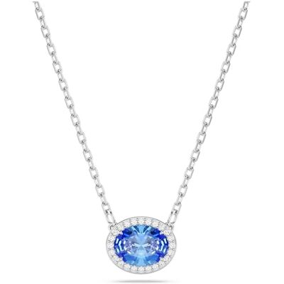 Swarovski Constella hängehalsband, blå oval kristall med vit kristallpavé, Rhodiumpläterad kedja, från Constella Collection Swarovski Constella hängehalsband, blå oval kristall med vit kristallpavé, Rhodiumpläterad kedja, från Constella Collection