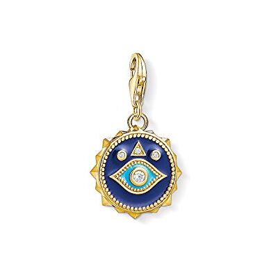 THOMAS SABO Dam 925 sterling silver berlock blå Nazar Eye Club gult guldpläterat hänge 1663-565-32 THOMAS SABO Dam 925 sterling silver berlock blå Nazar Eye Club gult guldpläterat hänge 1663-565-32