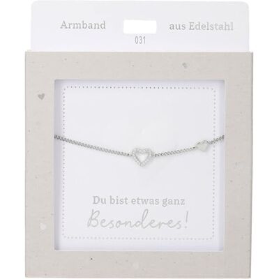 Depesche 13896.31 armband i silver, med hjärta och strass, variabel i längd, som en gåva till vänner och familj Depesche 13896.31 armband i silver, med hjärta och strass, variabel i längd, som en gåva till vänner och familj