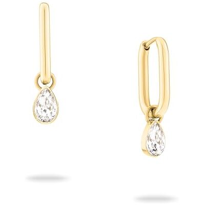 Echtzeit creol Like Diamonds 2,2 cm, guld, silver eller roséguld Edelstahl-Ohrring med 14K förgyllning funkelnder Zirkonia-Tropfen abnehmbarer hänge wasserfest & hautfreundlich Echtzeit creol Like Diamonds 2,2 cm, guld, silver eller roséguld Edelstahl-Ohrring med 14K förgyllning funkelnder Zirkonia-Tropfen abnehmbarer hänge wasserfest & hautfreundlich