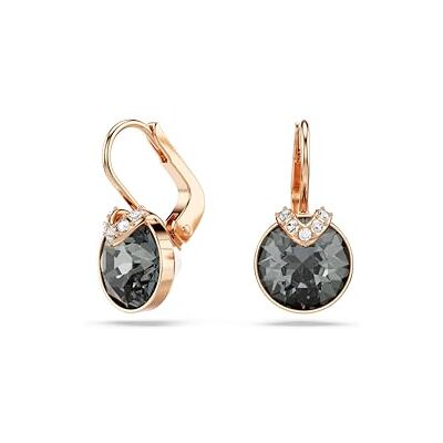 Swarovski Bella V drop-örhängen, rund skuren, Pavé, Grå, Roséguldpläterade Swarovski Bella V drop-örhängen, rund skuren, Pavé, Grå, Roséguldpläterade