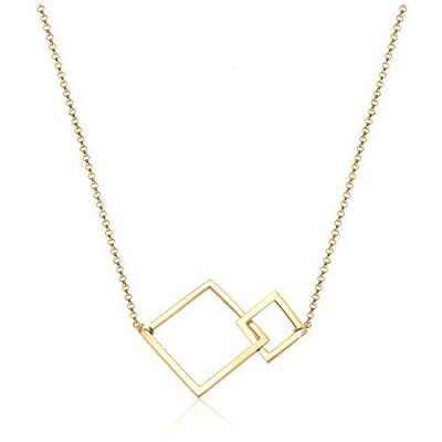 Elli dam fyrkantig geo minimal 925 sterling silver halsband med längd 45 cm, Sterlingsilver Elli dam fyrkantig geo minimal 925 sterling silver halsband med längd 45 cm, Sterlingsilver