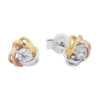 amor örhängen 925 sterling silver damörhängen, med cubic zirconia synth, 0,8 cm, trefärgad, knut, Kommer i smycken presentförpackning, 9618545 amor örhängen 925 sterling silver damörhängen, med cubic zirconia synth, 0,8 cm, trefärgad, knut, Kommer i smycken presentförpackning, 9618545