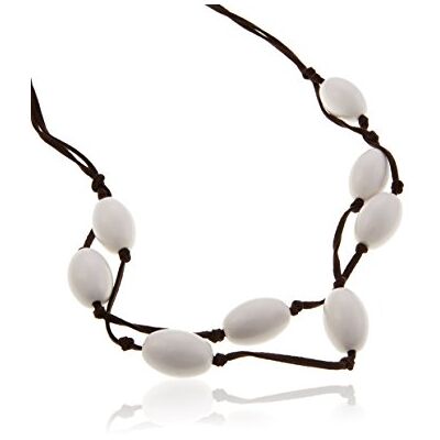 Cristian Lay halsband brun/vit, en storlek, tyg, plast, ingen ädelsten Cristian Lay halsband brun/vit, en storlek, tyg, plast, ingen ädelsten