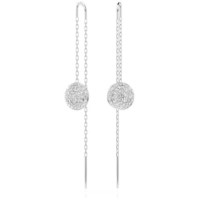 Swarovski Meteora droppörhängen, Vita, Rhodiumpläterade Swarovski Meteora droppörhängen, Vita, Rhodiumpläterade