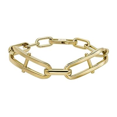 Fossil Heritage D-Link guldfärgat länkarmband i rostfritt stål för dam, JF04528710, Mörkt guld Fossil Heritage D-Link guldfärgat länkarmband i rostfritt stål för dam, JF04528710, Mörkt guld