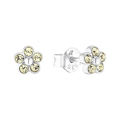 amor örhängen 925 sterling silver tjej barn örhängen, med kristallglas, 0,5 cm, silver, blomma, Kommer i smycken presentförpackning, 2036521 amor örhängen 925 sterling silver tjej barn örhängen, med kristallglas, 0,5 cm, silver, blomma, Kommer i smycken presentförpackning, 2036521